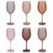 Villa d'Este Home Tivoli Happy Hour Set of 6 wijnglazen in Chocolade kleuren