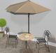 Maison Exclusive - Balkonscherm met aluminium mast, taupe, 270x144 cm, halfrond