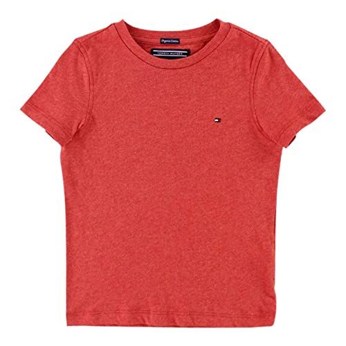 Tommy Hilfiger Jongens korte mouwen gebreide top - Rood (Apple Red Heather) - Maat 80