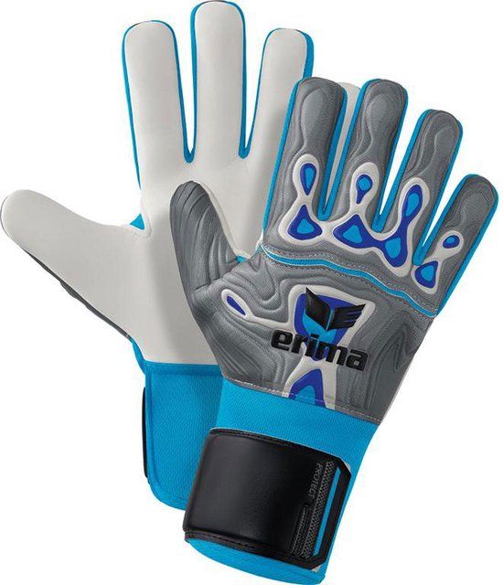 Erima Flex-Ray Protect Keepershandschoenen - Grijs / Blauw - Maat 8 - Met Fingersave