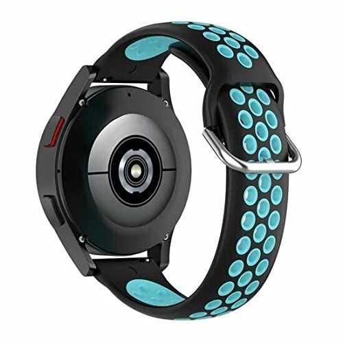 By Qubix - Siliconen sportbandje met gesp - Zwart + blauw - Compatible met Garmin Vivoactive 3