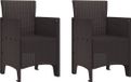 vidaXL Tuinstoel 2 stuks Bruin Polypropyleen