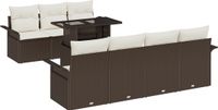 vidaXL - Tuinbank - Set - 8 - st - Bruin - Polyrotan