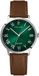Pierre Lannier Horloge Interval Mannen Polshorloge Groen Stalen Kast Leren Band 40mm 3 ATM