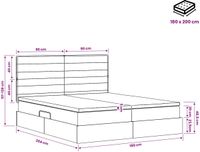vidaXL LED Storage Bed with Mattress Taupe 180 x 200 cm Fabric