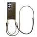 Selencia Croco Backcover met koord en pashouder - Dark Olive - Samsung Galaxy S26 Ultra