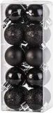 Cosy & Trendy Kerstballen mini - 20x - zwart - D3 cm - kunststof