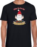 Bellatio Decorations Fout Kersttrui T-shirt Heren - Kado Gnoom - Zwart - Maat L