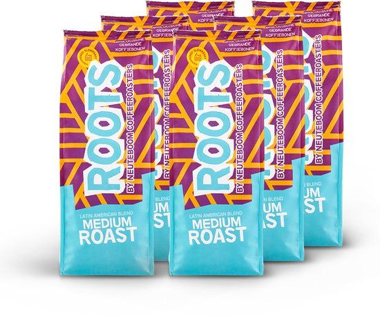Roots Koffiebonen Medium Roast - 6 x 500g - Biologisch - Chocoladeachtig & Fruitig