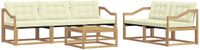 vidaXL - Bank loungeset - 5 zitplekken - Acacia hout - Wit en crème