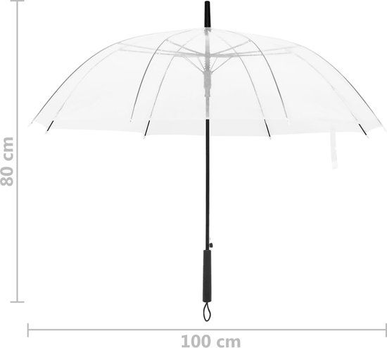 vidaXL Paraplu 100 cm transparant