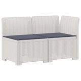 vidaXL Twee-zits Tuin Sofa met Kussens Rieten Look PP Wit