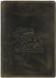 Greenburry Vintage Identiteitskaart etui Leer 9.5 cm - donkergroen