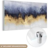 MuchoWow® Glasschilderij 120x60 cm - Acrylglas Schilderij - Abstract Goud - Modern