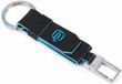 PIQUADRO Blue Square Keychain With Carabiner Nero