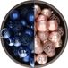 Bellatio Decorations Boules de Noël assorties - 74 pièces - bleu cobalt et rose clair - 6 cm - plastique