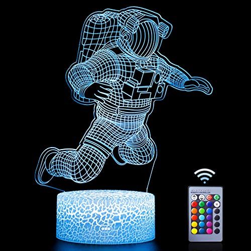 Hoofun Astronaut 3D-lamp, dimbaar 3D-nachtlampje, 16 kleuren ...