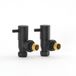Hudson Reed Robinet radiateur d'angle - 16 mm Raccord Cuivre - Paire - Noir