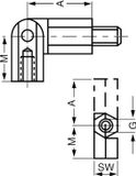 Rinti TOOLCRAFT Scharnierpen (l) 25 mm M3 Messing 1 stuk(s)