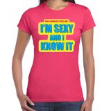 Bellatio Decorations Shoppartners Bv Foute party I m sexy and i know it verkleed/carnaval t-shirt roze dames - Foute hits - Foute party outfit/ kleding XS