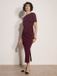 Apricot Katoenen T-shirt-maxi-jurk met ruches