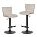 Duhome tabouret de bar, set de 2, réglable en hauteur, pivotant, revêtu de bouclé, avec repose-pieds. Convient comme tabouret de cuisine pour bistro, bar ou cuisine, couleur : beige