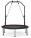 Merkloos Fitnesstrampoline opvouwbaar - Mini trampoline - Diameter 101 cm - Tot 150 kg - Veiligheidsstang en weerstandsbanden