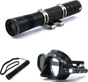 LED-hoofdlamp Aquatec Maskerlamp LED-1700 Zwart