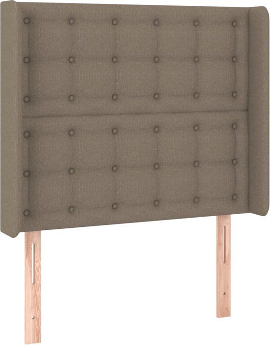 vidaXL Hoofdbord Stof Taupe 83x16x118/128 cm