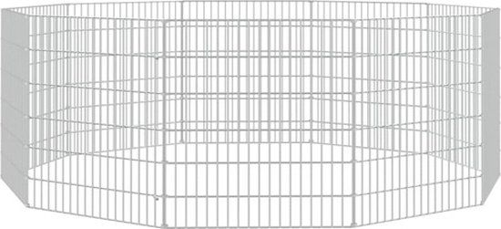 vidaXL Konijnenkooi met 10 panelen 54x60 cm gegalvaniseerd ijzer