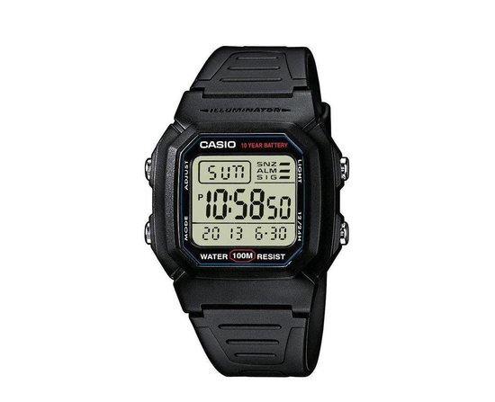 Casio W-800H-1AVES - Horloge - Kunststof - Zwart - Ã˜ 36.8 mm