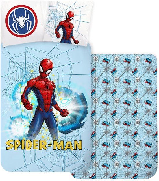 4KidsOnly Spiderman dekbedovertrek 140x200 cm Katoen Meerkleurig Kinderen Dubbelzijdig