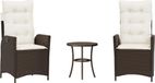 Bol Bistroset 3-delig avec coussins poly rotin marron