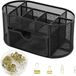 Organisateur de bureau, 9 compartiments, métal, noir, set 4-en-1