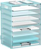 Non-branded Paper Organizer - Letter Tray Desk - Desk Tidying - 9-Tier Stackable - 287 Kilogram - Blue
