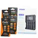 AccuCell 4 piles rechargeables pour Arlo, 3,7 V, max. 760 mAh, piles lithium-ion et un chargeur avec boîte AccuCell, adapté aux caméras Netgear Arlo VMC3030, 3230, 3330, 3430 et