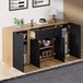 STILVORA Dressoir - Vier Deuren En Twee Lades - Verstelbare Planken - MDF - 140x35x70 Cm - Zwart; Houtkleur