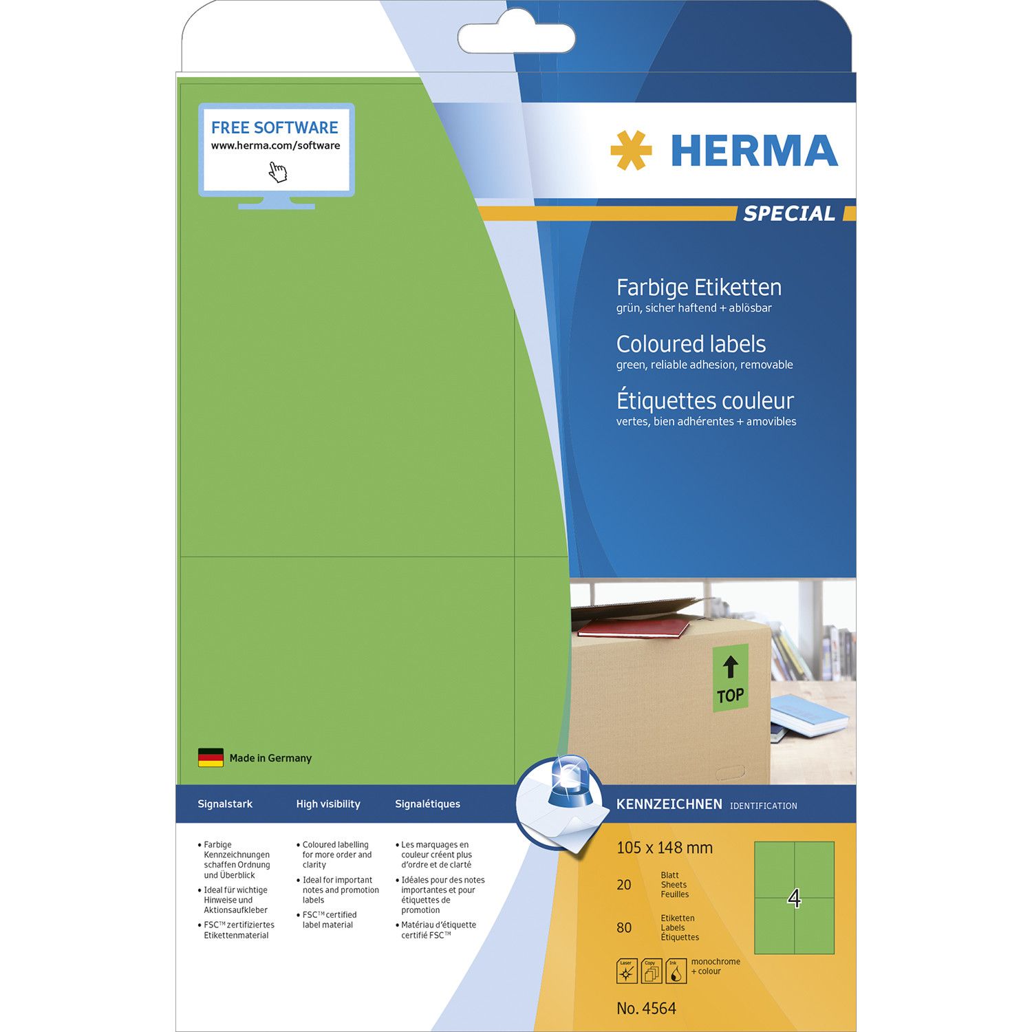 HERMA 4564 - Etiket - groen - 14,80 cm x 10,50 cm