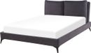 Beliani MELLE - 160x200cm Lit en velours - Gris foncé
