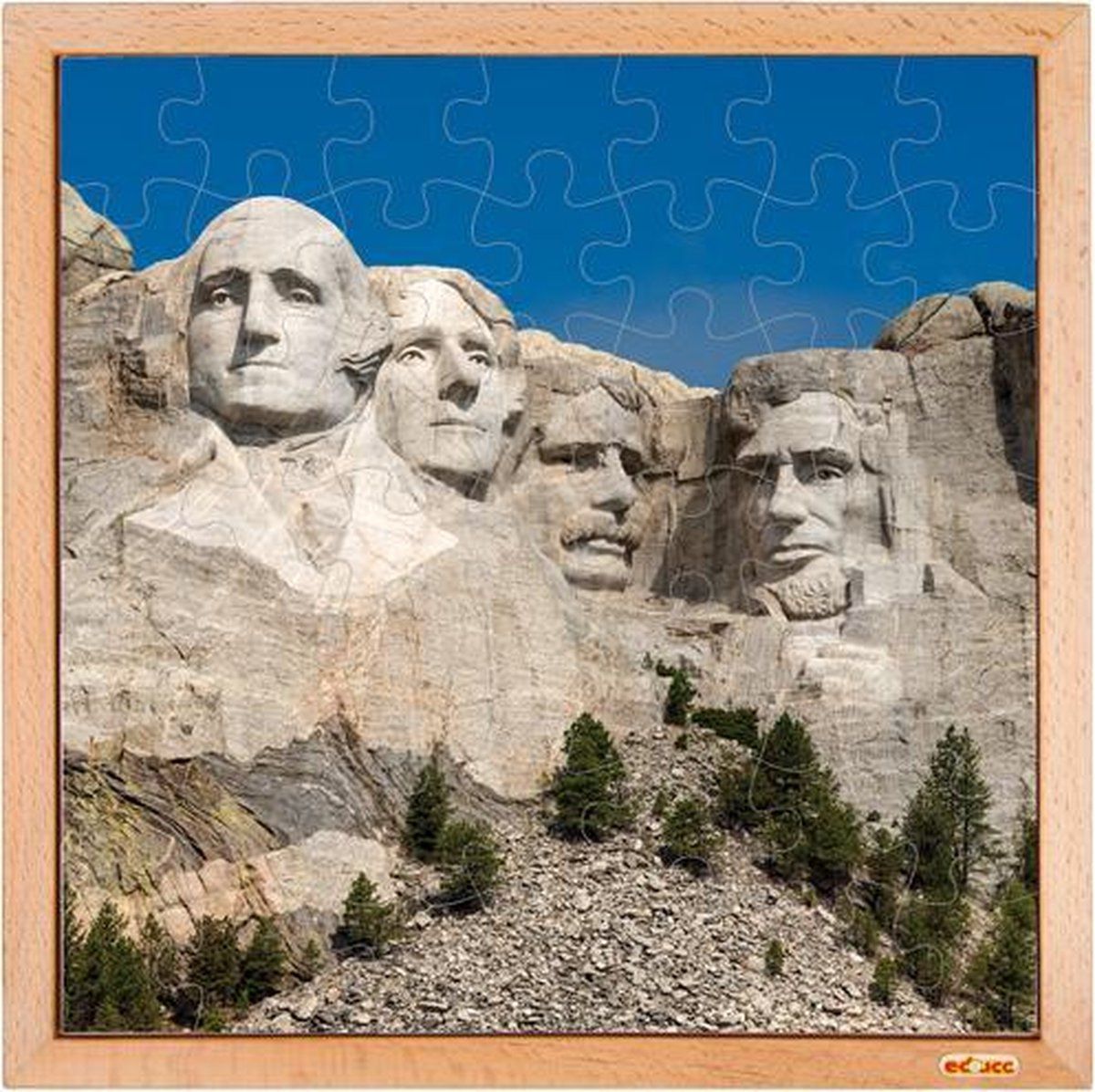 Educo Houten Puzzel Mount Rushmore - 30 Stukjes