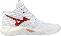 Mizuno Wave Momentum Pro Mid Dames Volleybalschoenen Wit/Roze Elegant/Lava Falls Maat 40
