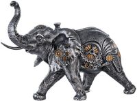 Gilde handwerk Decoratie beeld Sculptuur "Steampunk Elephant" olifant H23cm Breedte 28cm Zilver Polyresin
