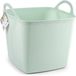 Plasticforte bac/seau/panier à linge - flexible - vert clair - 27 litres - carré - plastique - 36 x 34 x 37 cm