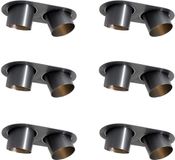 QAZQA installa - Moderne Inbouwspot - 6 stuks - L 23 cm - Gunmetal - Woonkamer | Slaapkamer | Keuken
