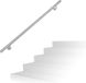 Relaxdays trapleuning - 150 cm - RVS - Geborsteld - Muurmontage - Binnen & Buiten - Ø 38 mm - Met Houder - Zilver