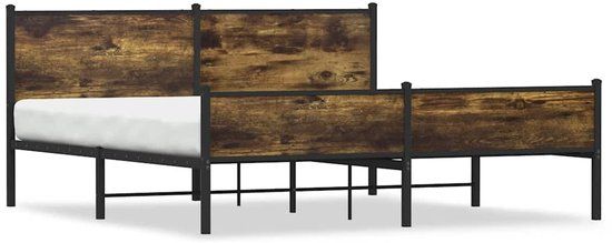 vidaXL Bedframe Metaal Gerookt Eikenkleurig 183x213 cm