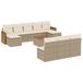 vidaXL 11-delige tuinset met kussens, polyrattan, beige