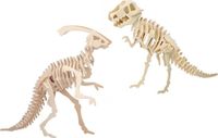 Merkloos / Sans marque Cornelissen Natierliche Geschenke Gmbh Houten 3D Dieren Dino Puzzel Set - T-Rex en Parasaurolophus