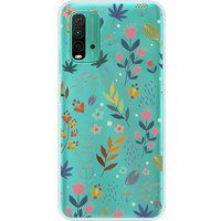 Xiaomi Redmi 9T Fleurs colorees bedrukt siliconen hoesje