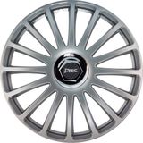 4-Delige J-Tec Wieldoppen 15 inch Grand Prix zilver - chroom ring